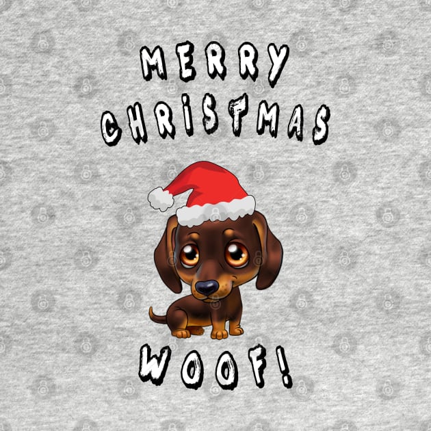 Cute Santa Christmas Sausage Dog Cartoon by Aventi